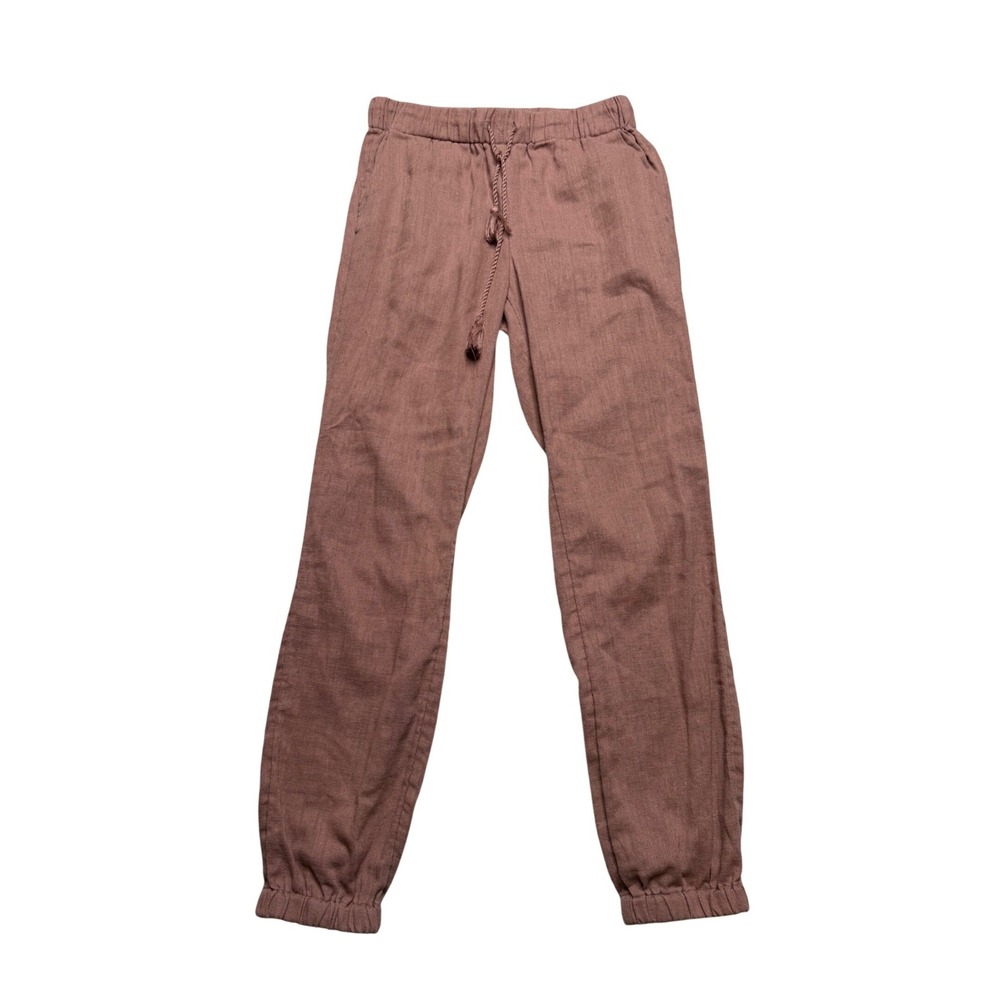 MADEWELL Jogger Pants Mauve Linen Blend Tassel Women's XXS Summer Chic